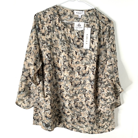 GILLI Blue Watercolour Flowy Top NWT - Picture 2 of 8